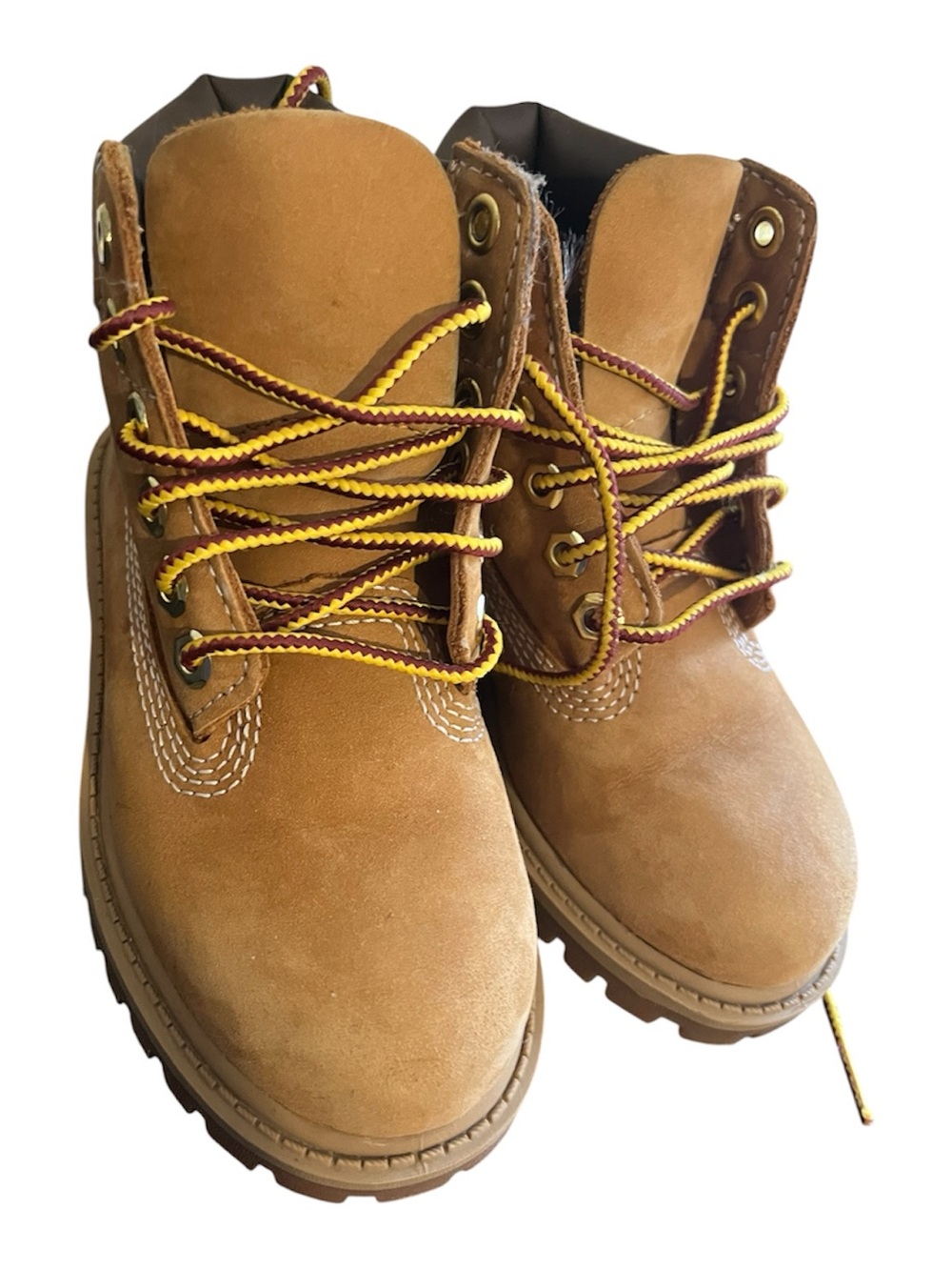 Timberland Kids Wheat Brown Boots with Yellow-Brown Laces